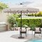 Costway 9.3 FT Solar Patio Umbrella Outdoor Market Sunshade with 24 LED Lights,Ruffles Beige/Brown/Red/Gray/Turquoise